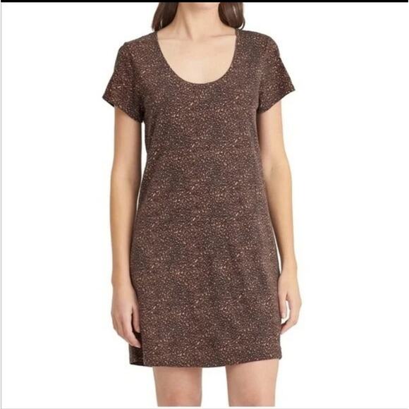 Sanctuary Social Standard Leopard Scoop Neck Gia Knit T Shirt Mini Dress Size L - Picture 1 of 10